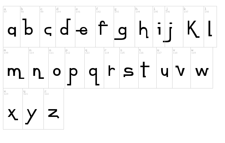 Contempo Jungle Minuet font map